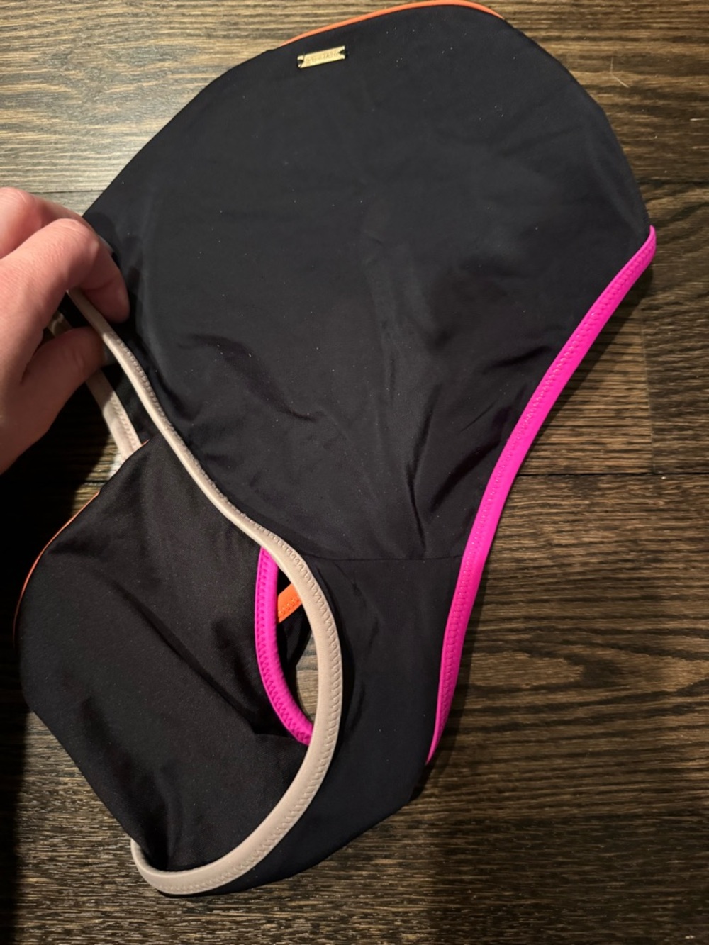 Victoria's Secret Black Bikini Bottom with Pink, Orange & Cream Trim - Picture 4 of 4